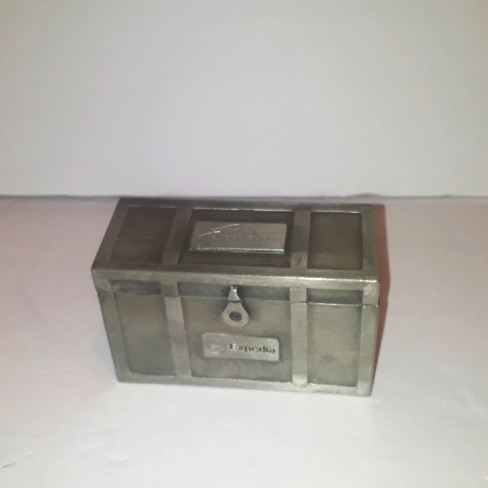 c RARE EXPEDIA HOTELS.COM HOTWIRE PEWTER TRINKET BOX